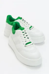 LuviShoes Asse White Green Genuine Leather Women's Sports Shoes