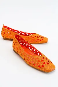 LuviShoes Bonne Women's Orange Flat Shoes #9128500