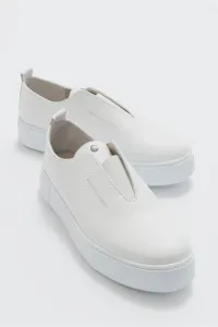 LuviShoes Boom Women's White Leather Sneakers #9118435