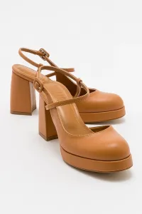 LuviShoes CAPE Camel Skin Women's Platform Heeled Shoes