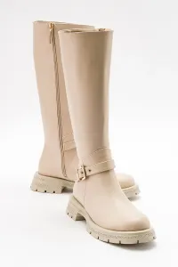 LuviShoes COVELA Women's Beige Skin Boots #9101949