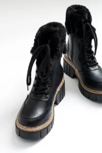 LuviShoes Faith Black Skin Women's Boots #9060040