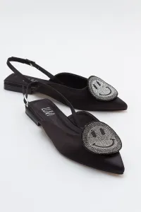 LuviShoes GEVEL Women's Black Satin Flats