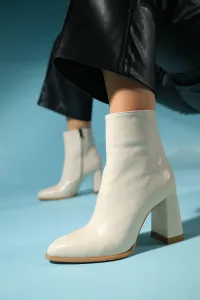 LuviShoes JEWEL Women's Beige Print Heeled Boots
