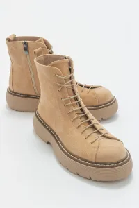 LuviShoes Joi Dark Beige Suede Women's Boots #9165075