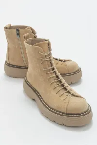 LuviShoes Joi Dark Beige Suede Women's Boots #9271142