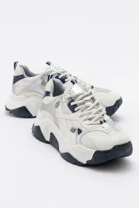 LuviShoes LECCE White-Navy Women's Sneakers