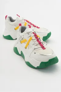 LuviShoes LEONA Women's White Fuchsia Sports Sneakers