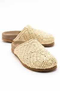 LuviShoes LOOP Beige Women's Knitted Slippers #9100131