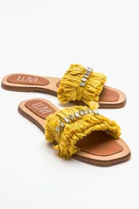 LuviShoes LUPE Yellow Stone Women's Slippers