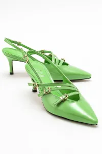 LuviShoes MAGRA Women's Green Patent Leather Heeled Shoes