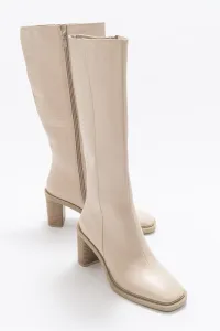 LuviShoes Meet Women's Beige Skin Print Boots