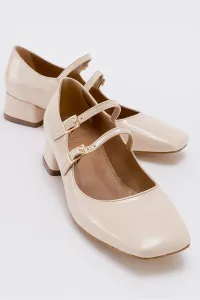 LuviShoes MINOS Beige Patent Leather Women's Heeled Shoes