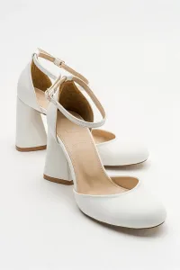 LuviShoes Oslo White Skin Women's Heeled Shoes