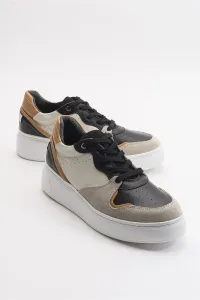 LuviShoes Sette Black Multi Women's Sneakers From Genuine Leather