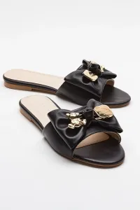 LuviShoes SPEA Black Buckle Women's Slippers