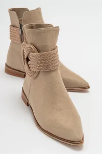 LuviShoes UNDO Beige Suede Stone Women's Boots