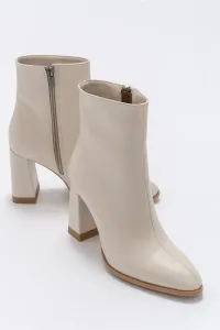LuviShoes Jewel Beige Skin Women's Heeled Boots