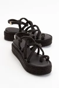 LuviShoes Juney Black Women's Sandals #9064583