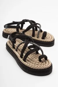 LuviShoes BRASS Black Stone Women's Sandals