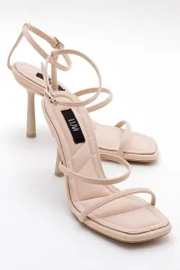 LuviShoes Light Beige Women's Heeled Shoes #9129108