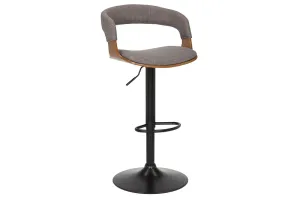 LuxD Dizajnová barová otočná stolička Uriela jaseň / sivá