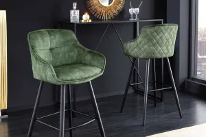LuxD Dizajnová barová stolička Natasha zelený zamat #7803487