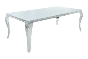 LuxD Jedálenský stôl Rococo 200 cm biela / strieborná