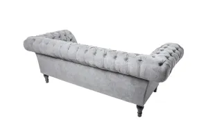 LuxD Dizajnová sedačka Rubby Chesterfield 225 cm sivá