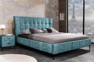 LuxD Dizajnová posteľ Bailey 160 x 200 cm petrolejový zamat