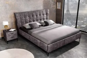LuxD Dizajnová posteľ Bailey 160 x 200 cm tmavosivý zamat