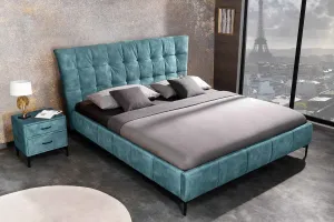 LuxD Dizajnová posteľ Bailey 180 x 200 cm petrolejový zamat