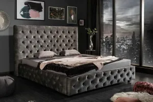 LuxD Dizajnová posteľ Laney 180 x 200 cm olivovo-sivý zamat #6110511