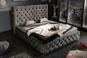 LuxD Dizajnová posteľ Laney II 160 x 200 cm sivý zamat