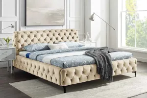 LuxD Dizajnová posteľ Rococo 180 x 200 cm šampanský zamat