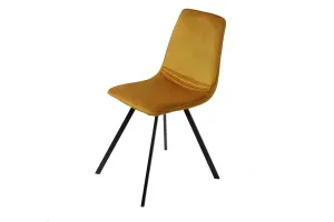 LuxD 25658 Dizajnová stolička Holland Retro horčicovo-žltý zamat