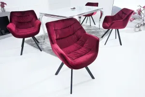 LuxD 28837 Dizajnová otočná stolička Kiara červený zamat