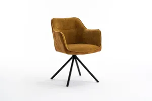 LuxD 28992 Dizajnová otočná stolička Rahiq horčicový zamat
