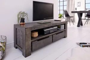 LuxD Dizajnový TV stolík Thunder 130 cm, sivé mango