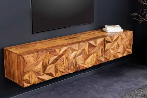 LuxD Dizajnový závesný TV stolík Halia 160 cm Sheesham