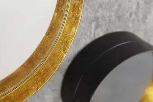 LuxD Dizajnová sada 3 nástenných zrkadiel Laquita čierno-zlatá