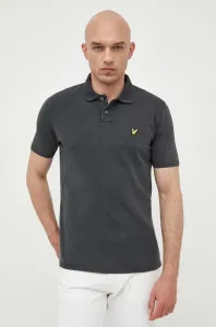 Bavlnené polo tričko Lyle & Scott čierna farba, jednofarebné