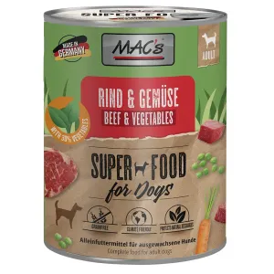 MAC's mokré krmivo pre psy 6 x 800 g - hovädzie a zelenina