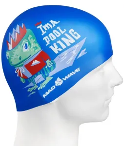 Detská plavecká čiapka mad wave pool king swim cap junior modrá