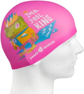 Detská plavecká čiapka mad wave pool king swim cap junior ružová