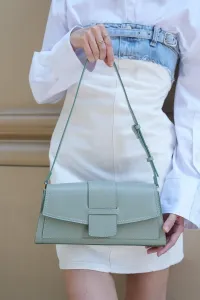Madamra Mint Women's Clamshell Rectangle Bag