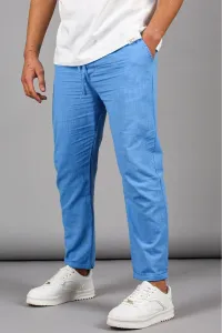 Madmext Blue Muslin Fabric Men's Basic Trousers 5491