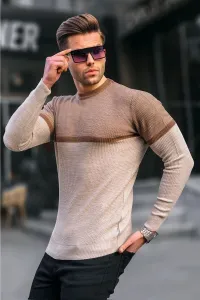 Madmext Biscuit Color Block Men's Sweater 4734