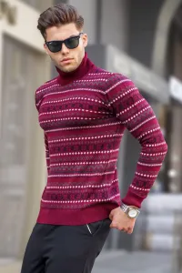 Madmext Claret Red Turtleneck Knitwear Sweater 5170