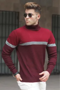 Madmext Claret Red Turtleneck Sweater 5149